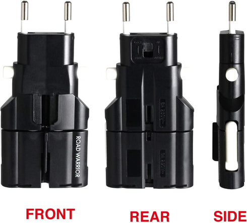 ROAD WARRIOR Universal Travel Plug Adapter Europe/UK/Australia/USA/India/China Compact Does Not Convert Voltage RW101BK Black...
