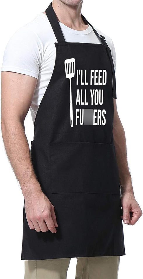 Miracu Funny Cooking Aprons for Men Women, Funny Dad Gifts for Mens Father, Mom - Fathers Christmas, Birthday Gifts for Dad Step Brother Boyfriend...