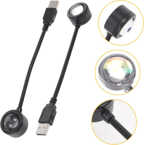 2pcs Background Ambient Light Romantic Sunset lamp Rainbow Lights Decorative Night Lights Rainbow Projection lamp Starlight Projector Mini lamp Ho...