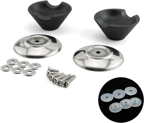 2Set Lid Knob Handle Kit Universal Replacement Kitchen Cookware Pot Pan Lid Cover Knob Handle With M5 Screw, Rubber Gasket And Stainless Steel Was...