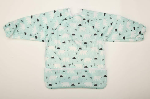Baby Bib Sleeved Shirt with Pocket 1-3 Years Old Toddler Painting Drawing (Polar Bear)...
