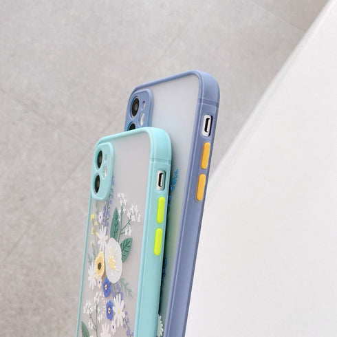 Ownest Compatible for iPhone 12 Mini Case 5.4 Inch for Clear Flowers Pattern Frosted PC Back 3D Floral Girls Woman and Soft TPU Shockproof Protect...