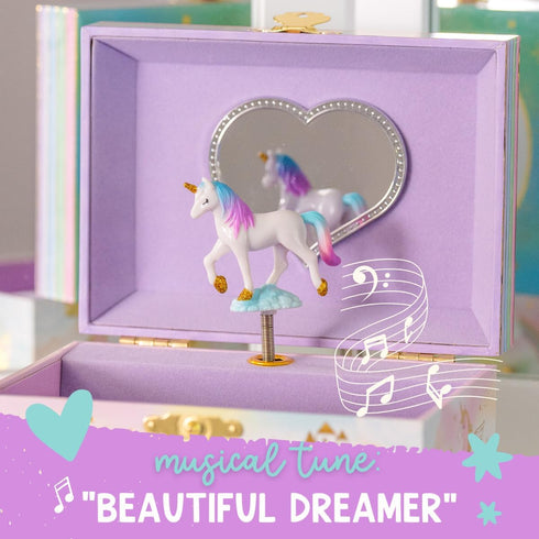 Giggle & Honey Musical Unicorn Jewelry Box for Girls - Kids Jewelry Box with Spinning Unicorn, Unicorn Gifts for Girls, Unicorn Toys - 6 x 4.7 x 3...