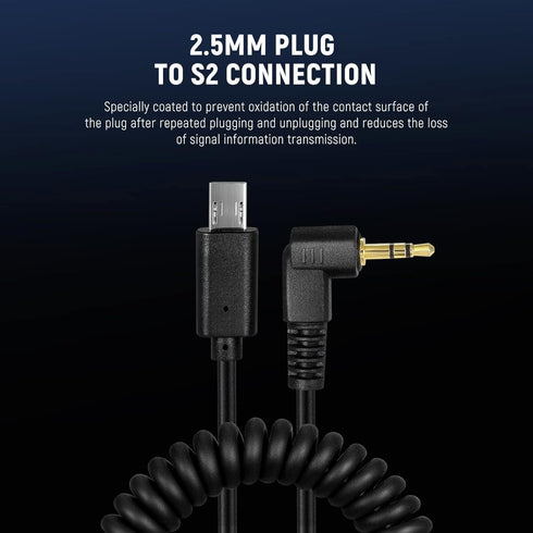 NEEWER 2.5mm to S2 Remote Shutter Release Cable, Compatible with Sony A1, A9 II, A9, A7R V/IV, A7S III, A99 II, A7R II, A7S II, A7 II, A7R, A7S, A...