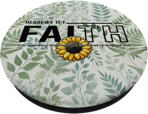 Faith Sunflower Jesus Religious PopSockets Standard PopGrip...