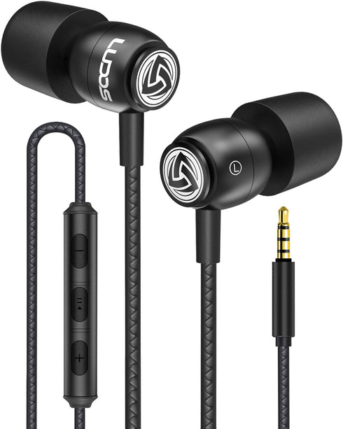 Ludos Clamor Wired Earbuds in-Ear Headphones, 5 Years Warranty, Earphones with Microphone, Noise Isolating Ear Buds for School, Kids, Women, Small...