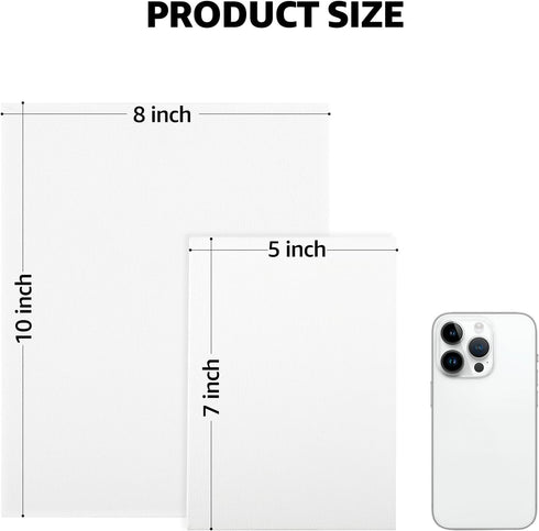 MaxGear Canvases for Painting 8"x10", 12 Pack Painting Canvas Panels, 100% Cotton Blank Flat Art Canvases for Painting for Acrylics Oil Watercolor...