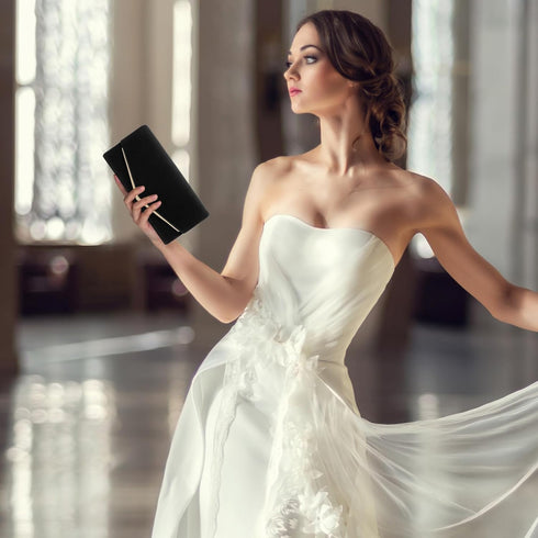 Womens Evening Clutch Bag Ladies Prom Bridal Wedding Handbag Party Purse with Detachable Chain...
