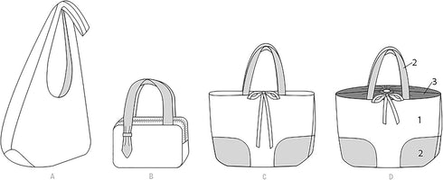 Simplicity Handbag, Hobo, Tote Bag Packet, Code 9304 Sewing Pattern, One Size, White...