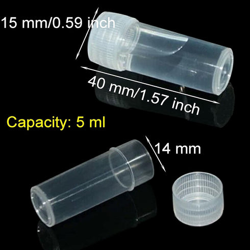 EORTA 50 Pcs 5 ML Plastic Refillable Bottles with Caps Portable Refillable Tube Vials Mini Empty Container for Pills, Crafts, Beads, Salt, Candy S...