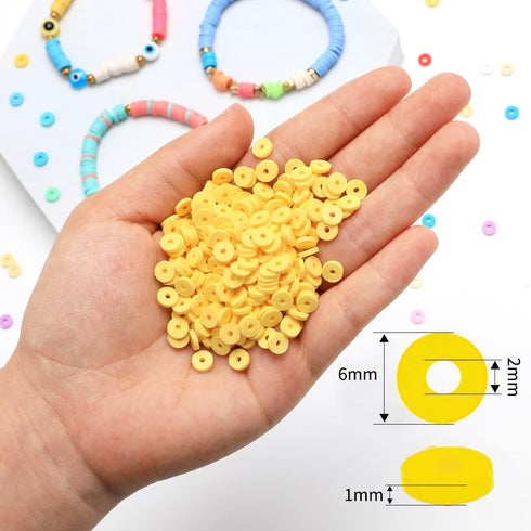 IOOLEEM 2000+pcs Yellow Clay Beads, Polymer Clay Beads for Bracelets Making, Clay Beads for Jewelry Making, Clay Beads for Crafts, Bracelet Beads....