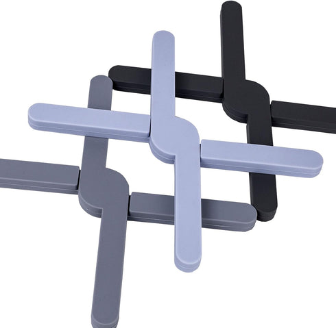 Trivet for Hot Pots and Pans 3 Pieces Cross Silicone Foldable Large Trivets for Hot Dishes and Iron, Trivet Set...