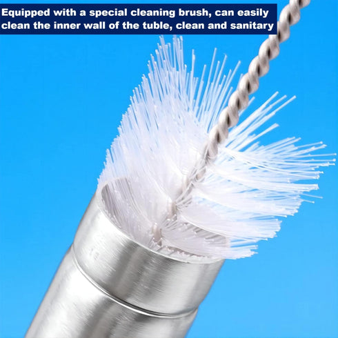 Turkey Baster with Cleaning Brush &BBQ Brush&Marinade Needles, Baster Syringe for Cooking, Stainless Steel Turkey Baster with Silicone Bulb, Baste...