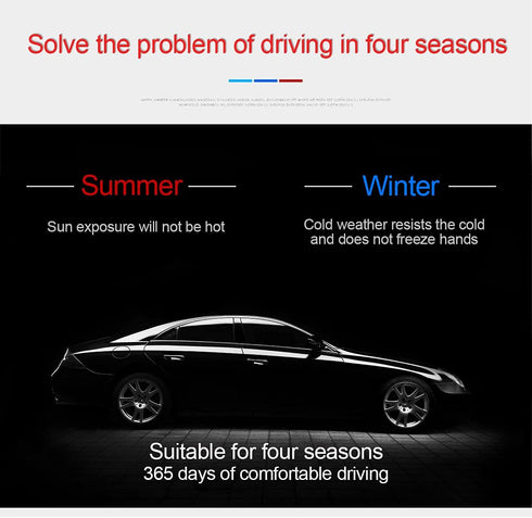 LoyaForba Leather Car Steering Wheel Cover, Elastic Breathable Anti-Slip Steering Wheel Protector, Car Interior Accessories for Men Women, Univers...