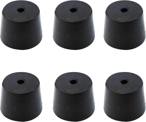 PENCK 6pcs Rubber Stopper with Hole 27mm to 34mm Tapered Plug Black Test Tubes Bungs Stoppers for Lab Home Use...