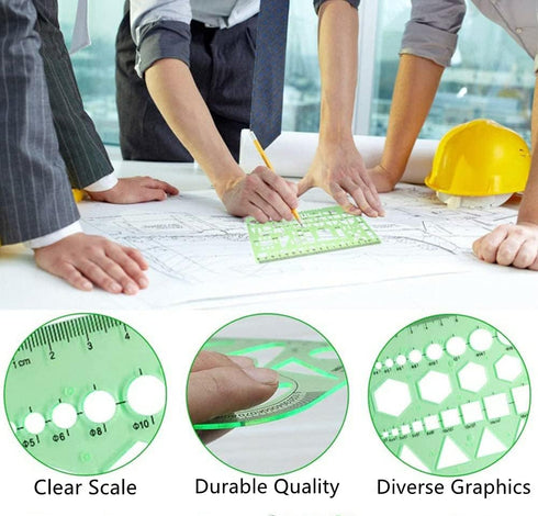 15Pcs Geometric Stencils Drawing Templates,Drawing Stencils Drafting Tools with Geometry Set,Circle,Curve Shape Stencils Drafting Tools for Drawin...