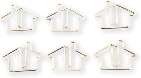 100 Count House Home Shaped Paper Clips Great for Paper Clip Collectors or Realtor Office Gift - Comes in Round Tin with Lid and Gift Box - Silver...
