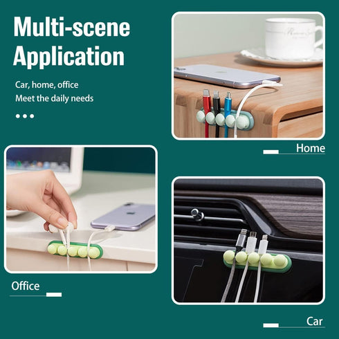 3 Pack Pea Cable Clips, USB Cable Organizer, Charging Cord Holder, Wire Management for Car Office Desk Workbench Bedroom Bedside Nightstand (6-Pac...