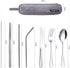 Portable Stainless Steel Flatware Set, Travel Camping Cutlery Set, Portable Utensil Travel Silverware Dinnerware Set with a Waterproof Case (Silve...