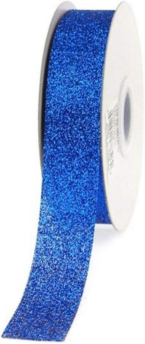 Homeford Firefly Imports Glitter Ribbon Wrapping, 7/8-Inch, 25 Yards, Royal Blue, 7/8"...