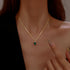 14k Gold Plated Birthstone Necklace for Women 925 Sterling Silver Emerald Baguette Pendant Choker Necklaces Dainty Green CZ Chain Necklace Birthda...