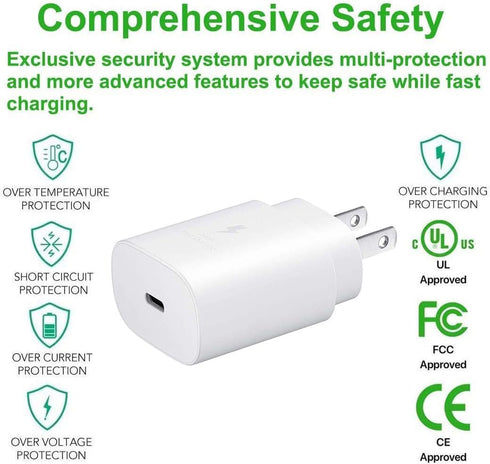 Samsung USB-C Super Fast Charging Power Adapter-25W PD Charger Block for S24 Ultra/S24/S24+/ iPhone 15/15 Plus/ 15 Pro/ 15 Pro Max/iPhone 14/iPhon...