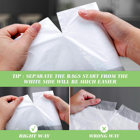 1.3 Gallon 100 Counts (fit 1.3-1.5 Gal) Mini Drawstring Trash Bags Garbage Bags by RayPard, 4-5L Small Plastic Trash Can Liner fit 1,1.2-1.5 Gal W...