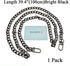 HAHIYO Purse Chain Strap Length 39.4” Bright Black for Shoulder Cross Body Sling Purse Handbag Clutch Bag Replacement Strap Comfortable Flat 0.4” ...