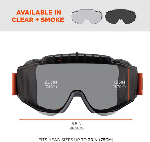 Ergodyne Skullerz MODI Protective OTG Safety Goggle, Indirect Venting, Anti Fog, Scratch Resistant...