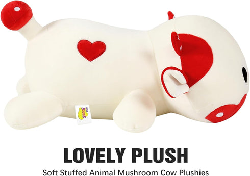 Onsoyours Cute Cow Plushie, Soft Stuffed Mushroom Cow Squishy Plush Animal Toy Pillow for Kids (Red Mushroom Cow, 12")...