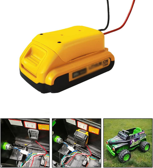 Power Wheels Battery Adapter Fit for DeWalt 20V Battery Connector with 12awg Wires 2Packs...