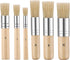 6 Pieces Wooden Bristle Stencil Brushes Set, Multi Size Bristle Painting Brushes Wooden Handle Stencil Brushes for Acrylic Oil Watercolor Painting...