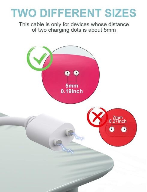 Bicmice 2.6Ft Magnetic USB DC Charger Cable Replacement Charging Cord - White(5mm/0.2in)......