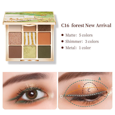 Catkin Eyeshadow Palettes 9 Blendable Shades Smooth Long Lasting Eyeshadow Matte and Glitter Eye Makeup Highly Pigmented Makeup Palettes C16...
