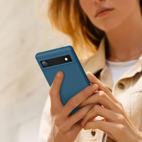 Amzpas Silicone Phone Case Compatible with Google Pixel 6A, Soft Protective Smart Phone Case for Women Men, Durable Anti-Scratch Shockproof Phone ...