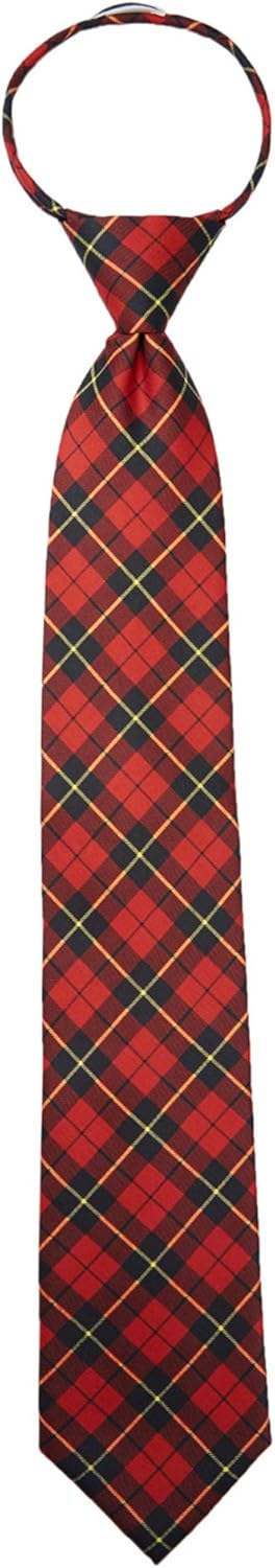 Jacob Alexander Men's Royal Tartans Plaid Zipper Neck Tie...