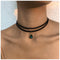 Vintage Layered Suede Choker Necklace Green Teardrop Clavicle Necklace Black Velvet Choker Necklace Cz Emerald Pendant Necklace Collar Jewelry for...