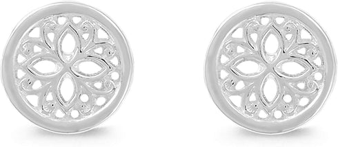 Boma Jewelry Sterling Silver Lotus Flower Stud Earrings...
