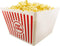 Novelty Place Plastic Popcorn Bowl, Red & White Striped Classic Popcorn Containers for Movie Night - 8" Square x 7" Deep (1 Pack)...