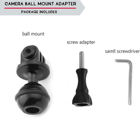 Ball Mount Adapter,Compatible with RAM Ball Head Mounts Compatible Gopro Series/AKASO/DJI/OSMO/SJCAM Sports Camera,Aluminum Alloy Ball Action Came...
