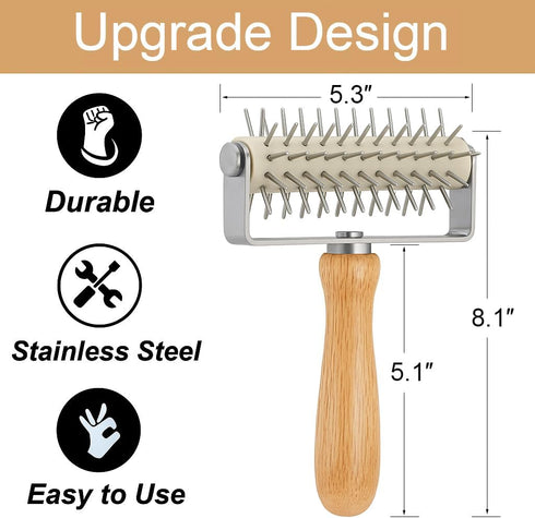 Pizza Dough Docker Roller Stainless Steel, Pin Puncher Dough Hole Maker, Docking Tool for Pizza Pie Cookie Pastry Bread...