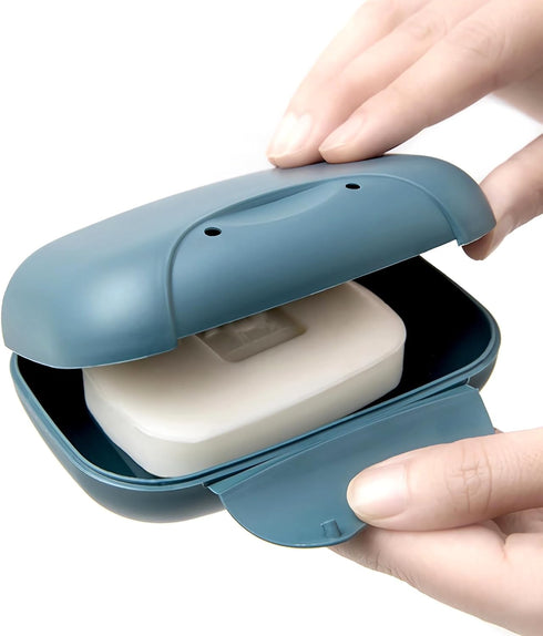 4 Pcs Travel Soap Box Holder, Portable Leak Proof Soap Dishes Container with Lid, Waterproof Plastic Soap Case Tray for Home Kitchen Bathroom Hiki...