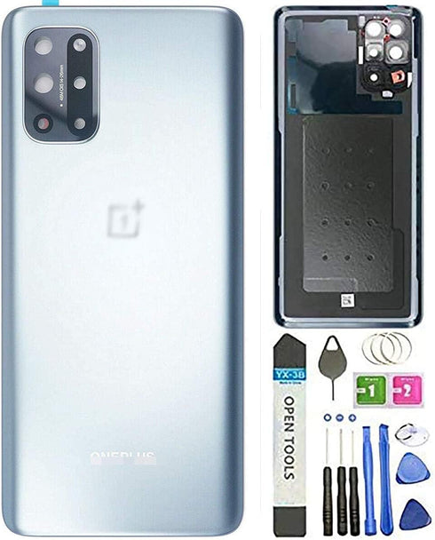8T Back Cover Glass Replacement for OnePlus 8T 5G KB2000 KB2005 Back Glass Camera Glass Lens Housing Assembly Parts + Eject Pin Tools (Silver)...