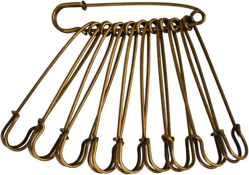 50 Pcs Safety Pins Heavy Duty Large Safety Pins Steel (Brown)...