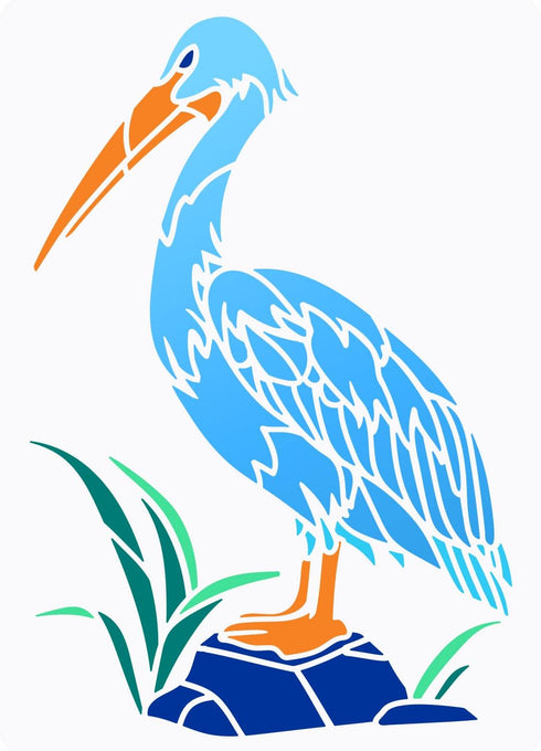 FINGERINSPIRE Pelican Painting Stencil 8.3x11.7inch Reusable Southern Bird Drawing Stencils DIY Art Pelican Pattern Painting Template Animal Theme...