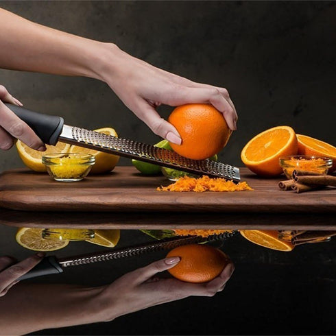 Lemon Zester, Stainless Steel Kitchen Cheese Grater, Plastic Cover Ergonomic Soft Black Handle...
