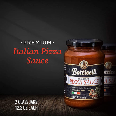 Botticelli Premium Italian Pizza Sauce for Authentic Italian Taste - (Pack of 2) - Made in Italy, Low Carb, Low Sugar, Keto-Friendly Premium Itali...