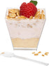 Ilyapa 2oz Plastic Dessert Cups - 50 Pack Mini Dessert Cups with Spoons - Clear Reusable Small Appetizer Cup for Cheesecake Shooters, Chocolate Mo...