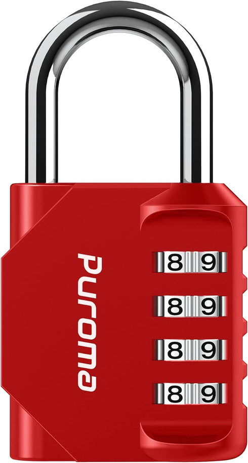 Puroma 1 Pack Combination Lock 4 Digit Locker Lock Outdoor Waterproof Padlock for School Gym Locker, Sports Locker, Fence, Toolbox, Gate, Case, Ha...
