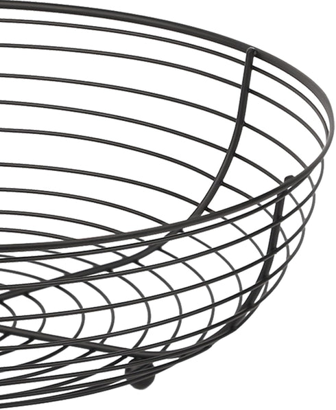 IBWELL® Black Fruit Bowl for Kichen Countertop, Round Wire Fruits Breads Vegetables Snacks Canddy Basket - 11.2"x3.6"(DxH)...